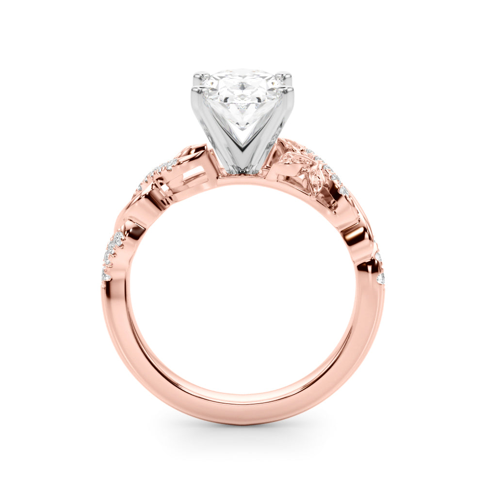 Dazzling Center Oval Diamond Engagement Ring — 9K/18K Gold & Platinum