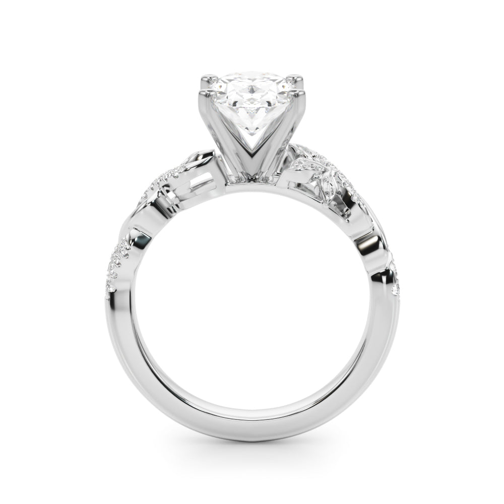 Dazzling Center Oval Diamond Engagement Ring — 9K/18K Gold & Platinum