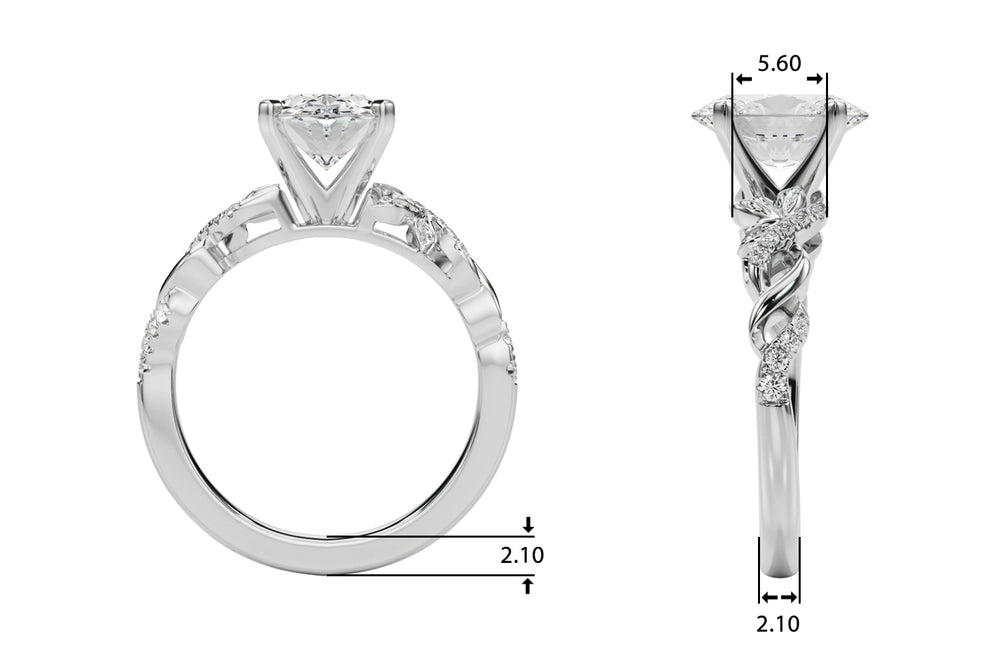 Dazzling Center Oval Diamond Engagement Ring — 9K/18K Gold & Platinum
