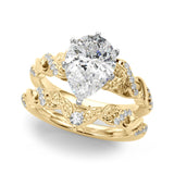 Dazzling Center Oval Diamond Engagement Ring — 9K/18K Gold & Platinum