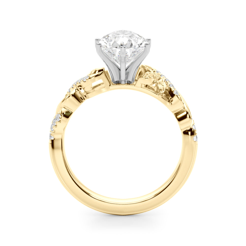 Dazzling Center Oval Diamond Engagement Ring — 9K/18K Gold & Platinum