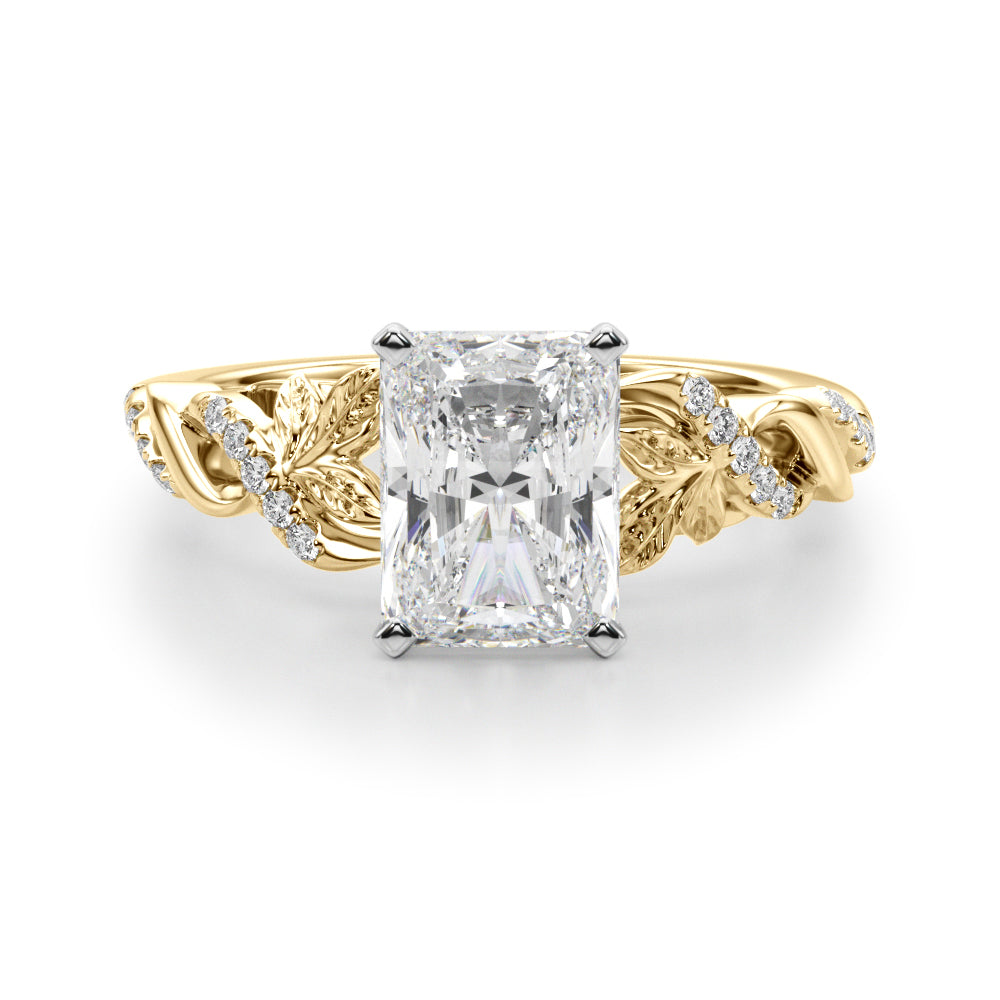Dazzling Center Oval Diamond Engagement Ring — 9K/18K Gold & Platinum