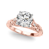 Splendid Center Round Diamond Engagement Ring — 9K/18K Gold & Platinum