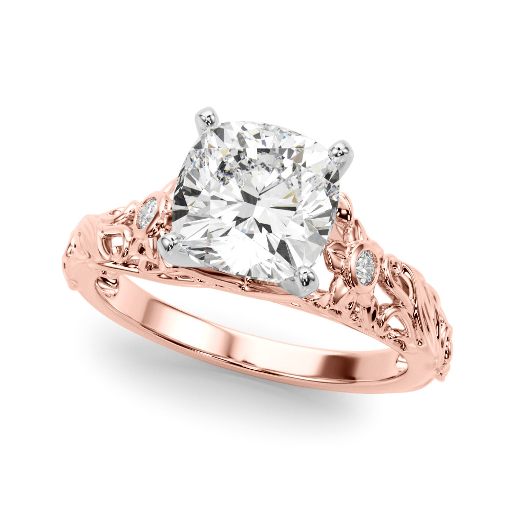 Splendid Center Round Diamond Engagement Ring — 9K/18K Gold & Platinum
