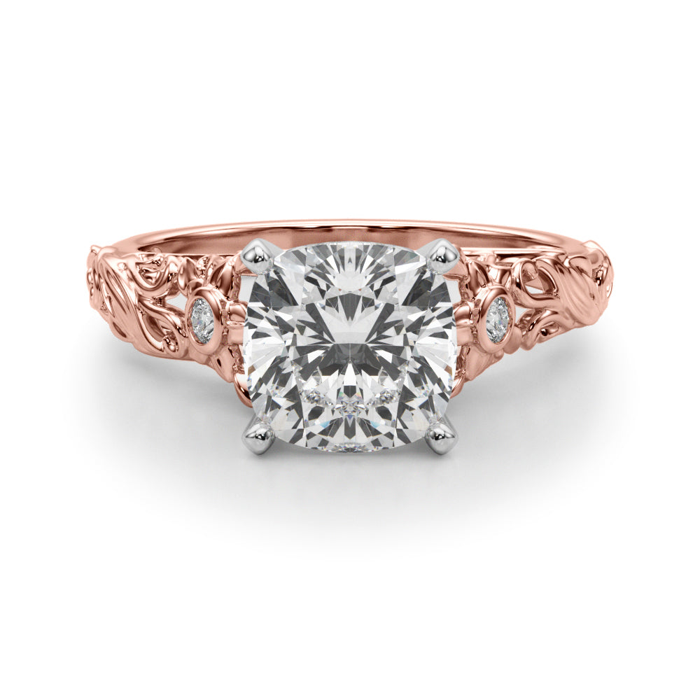 Splendid Center Round Diamond Engagement Ring — 9K/18K Gold & Platinum