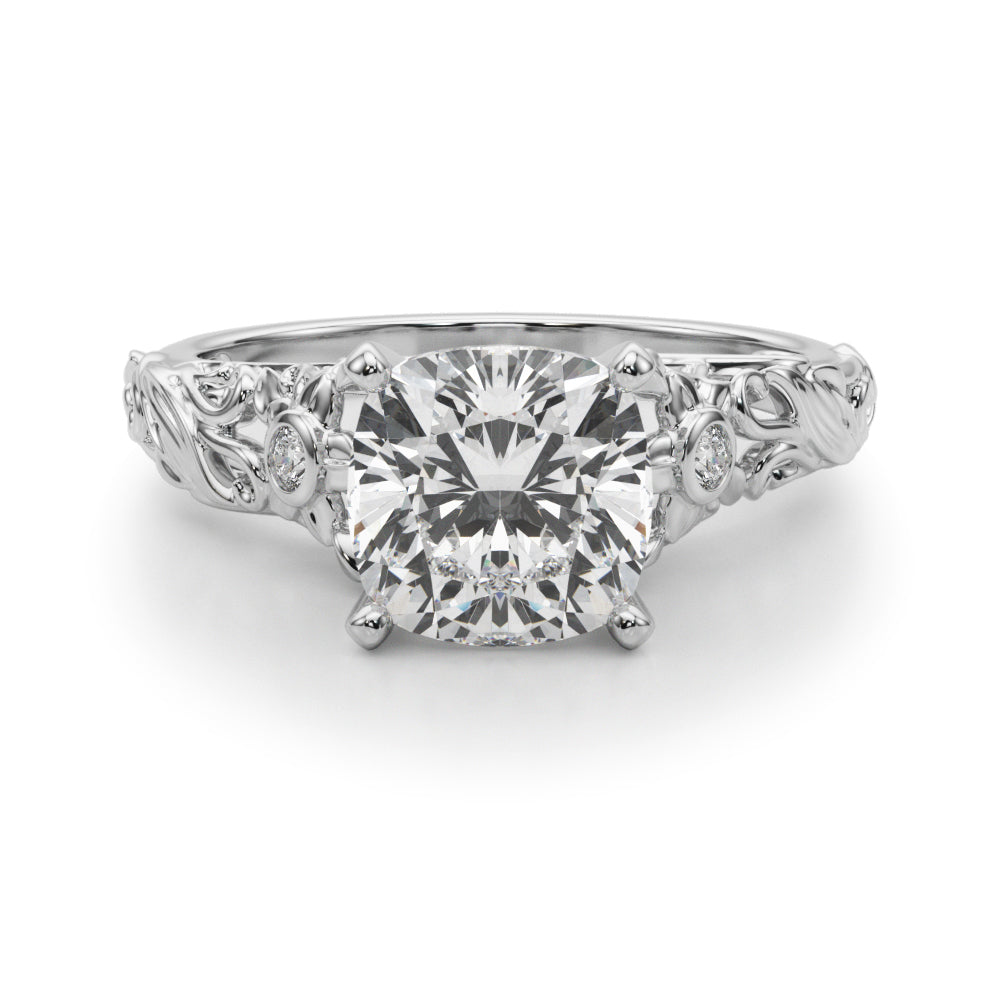 Splendid Center Round Diamond Engagement Ring — 9K/18K Gold & Platinum
