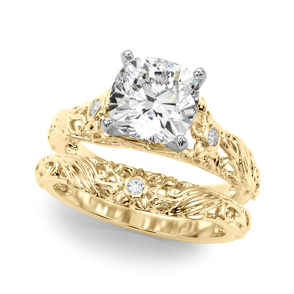 Splendid Center Round Diamond Engagement Ring — 9K/18K Gold & Platinum