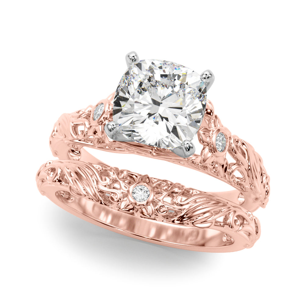 Splendid Center Round Diamond Engagement Ring — 9K/18K Gold & Platinum