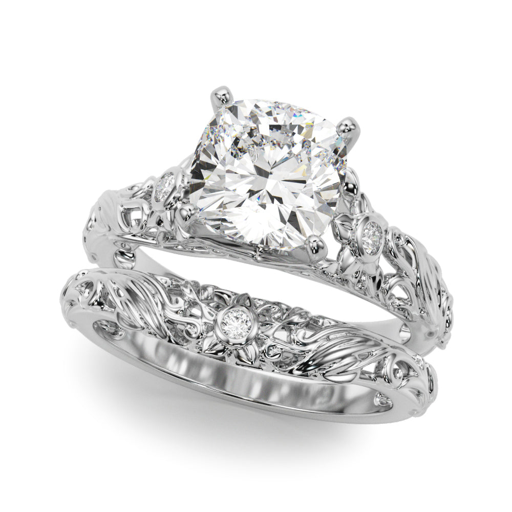 Splendid Center Round Diamond Engagement Ring — 9K/18K Gold & Platinum