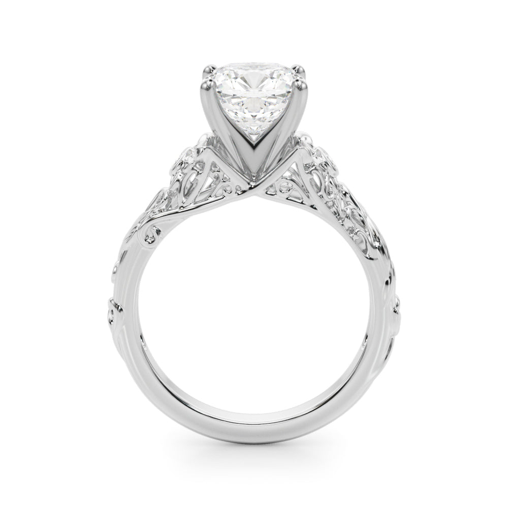 Splendid Center Round Diamond Engagement Ring — 9K/18K Gold & Platinum