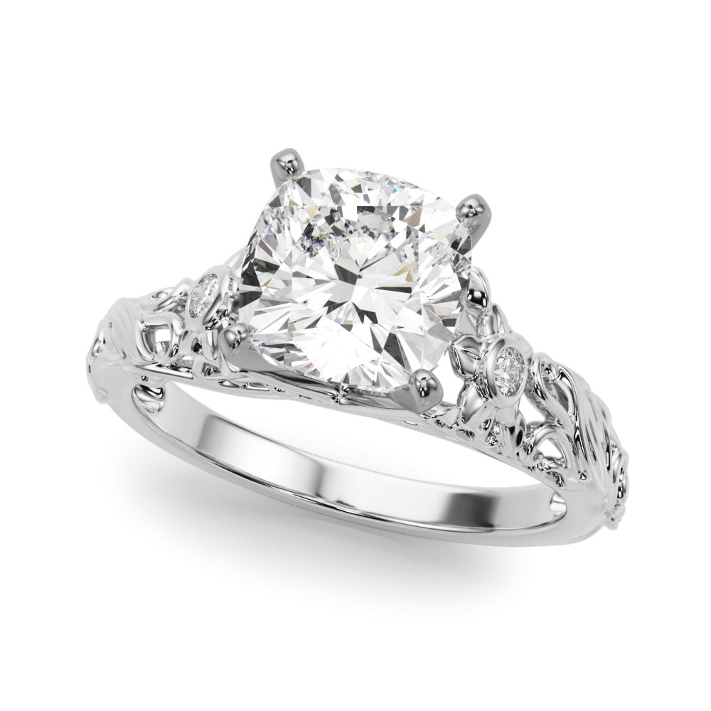 Splendid Center Round Diamond Engagement Ring — 9K/18K Gold & Platinum