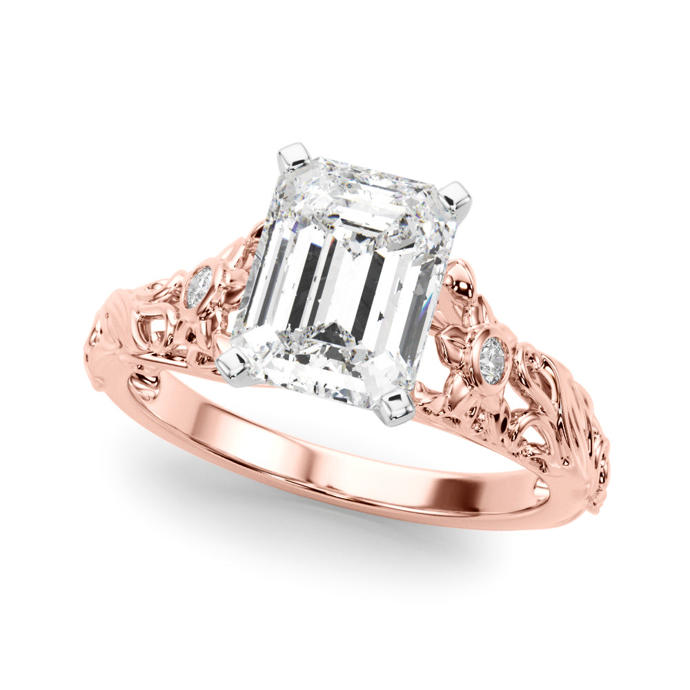 Splendid Center Round Diamond Engagement Ring — 9K/18K Gold & Platinum