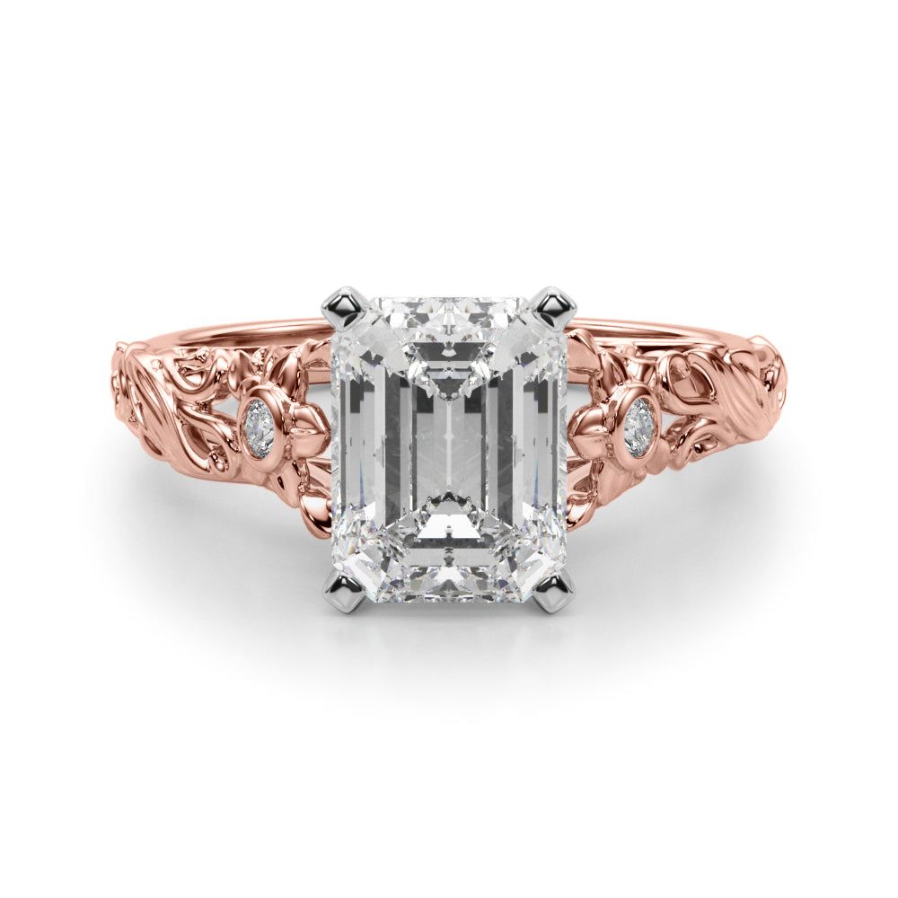 Splendid Center Round Diamond Engagement Ring — 9K/18K Gold & Platinum