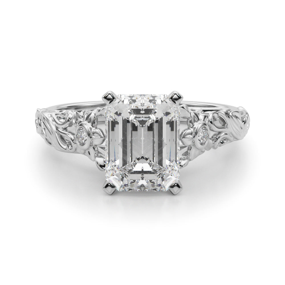 Splendid Center Round Diamond Engagement Ring — 9K/18K Gold & Platinum