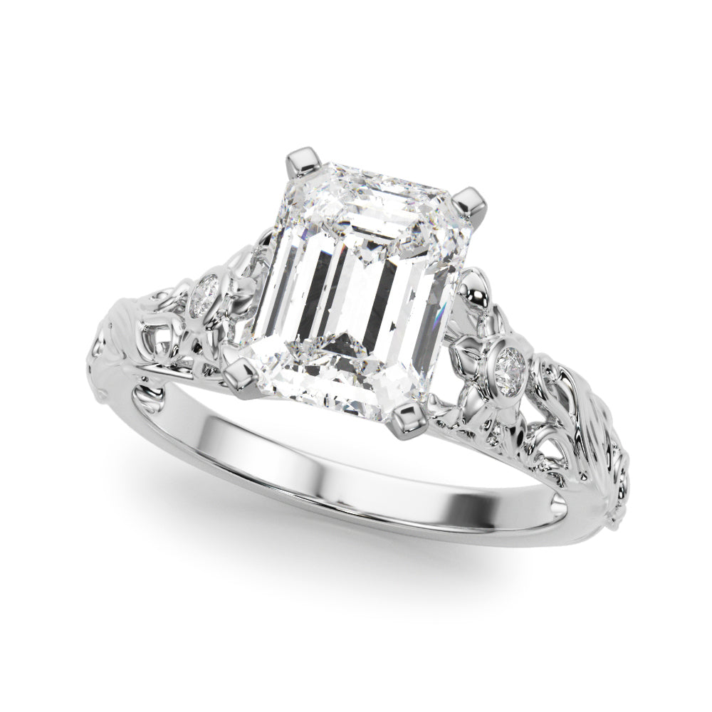 Splendid Center Round Diamond Engagement Ring — 9K/18K Gold & Platinum