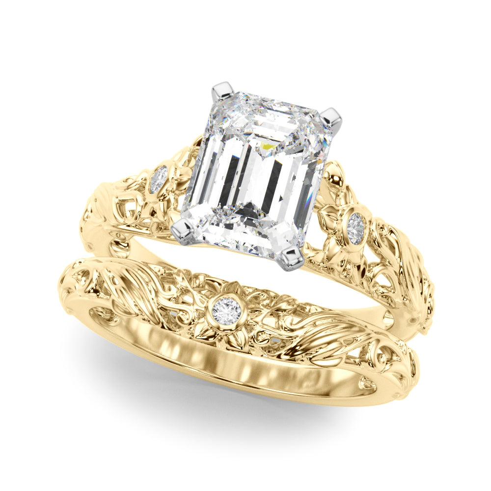Splendid Center Round Diamond Engagement Ring — 9K/18K Gold & Platinum