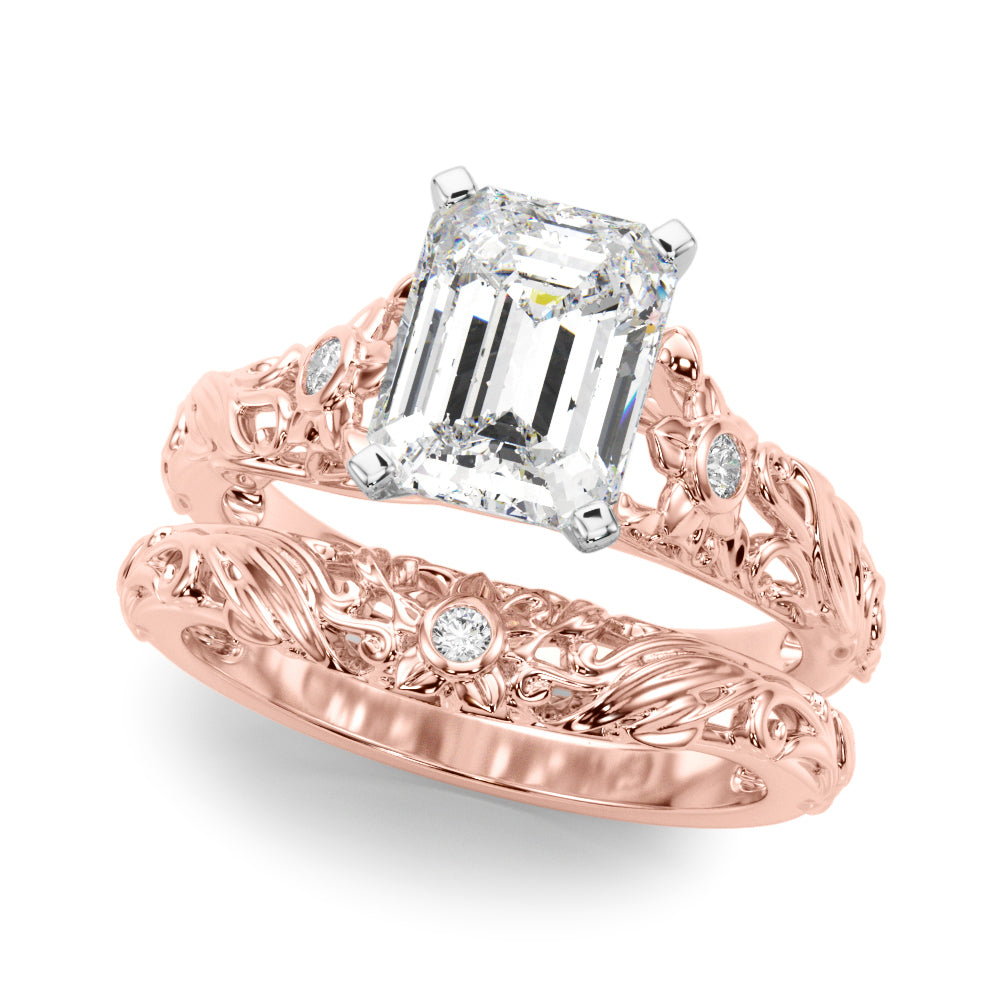 Splendid Center Round Diamond Engagement Ring — 9K/18K Gold & Platinum