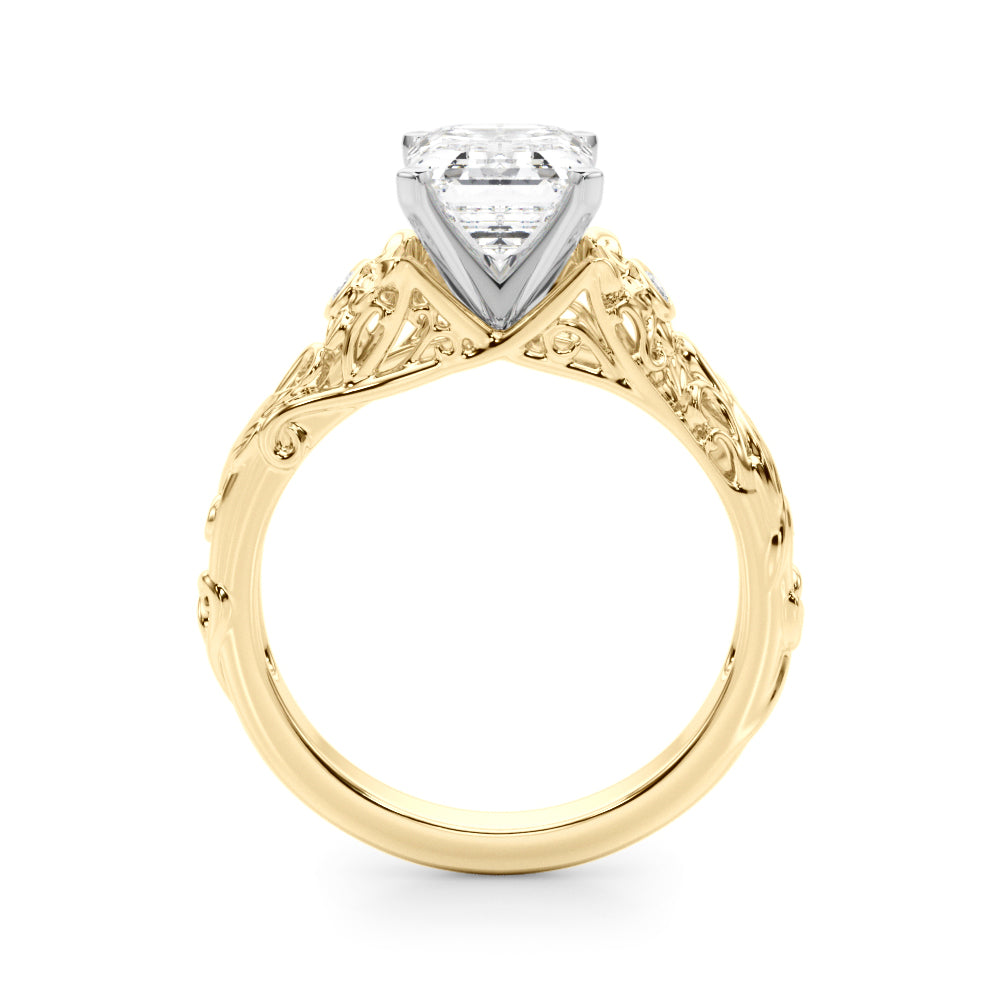 Splendid Center Round Diamond Engagement Ring — 9K/18K Gold & Platinum