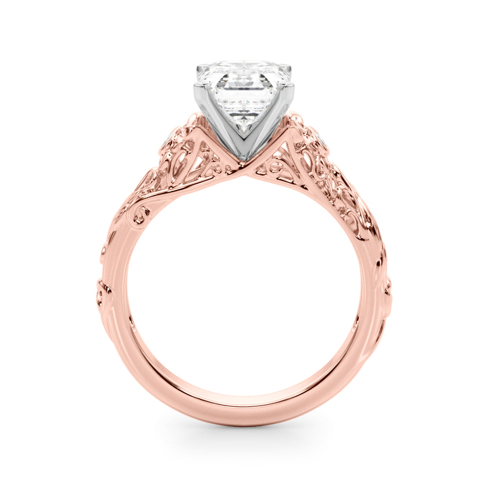 Splendid Center Round Diamond Engagement Ring — 9K/18K Gold & Platinum