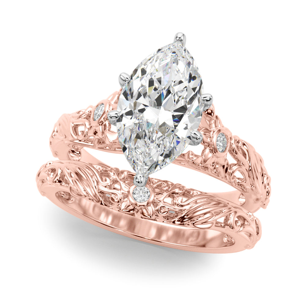 Splendid Center Round Diamond Engagement Ring — 9K/18K Gold & Platinum