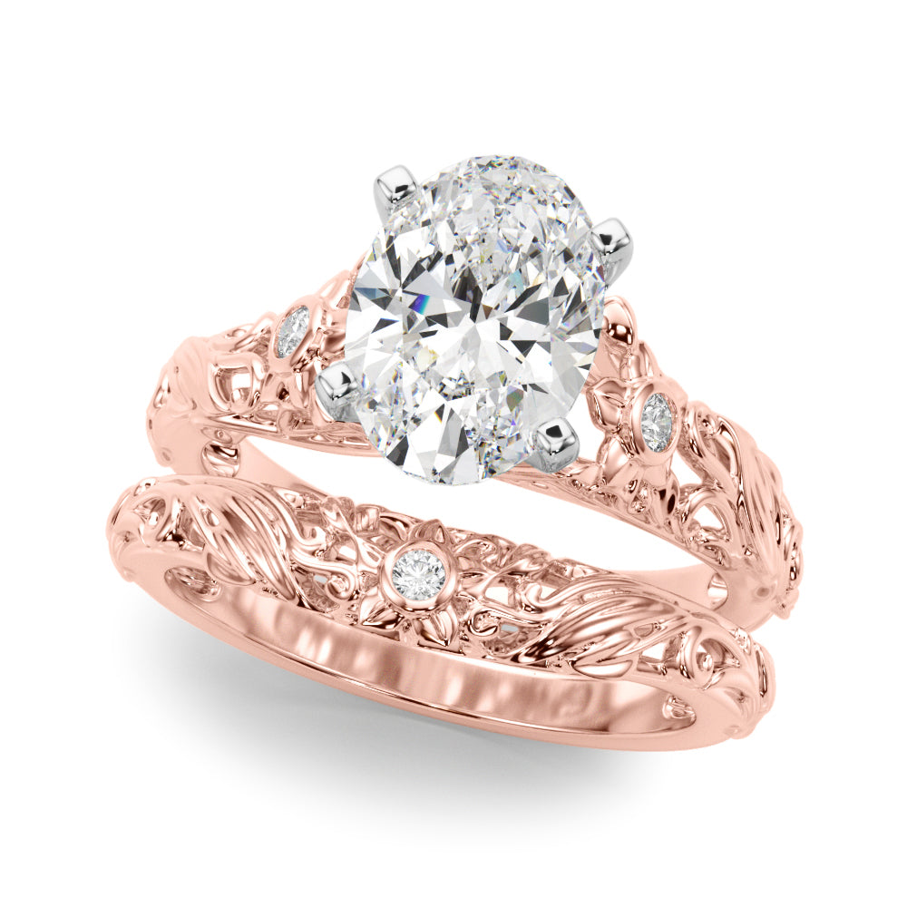 Splendid Center Round Diamond Engagement Ring — 9K/18K Gold & Platinum