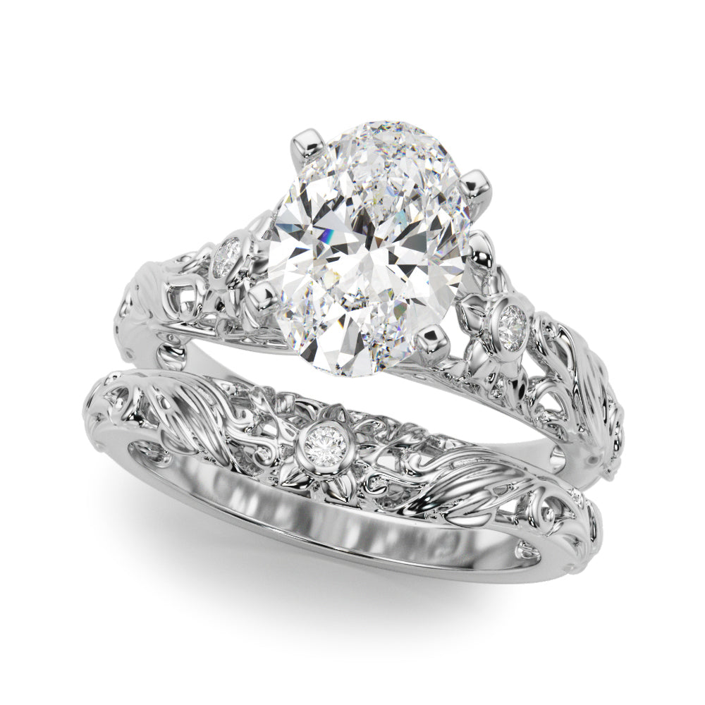 Splendid Center Round Diamond Engagement Ring — 9K/18K Gold & Platinum