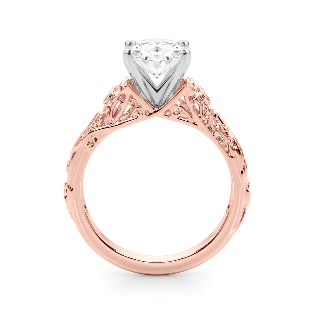 Splendid Center Round Diamond Engagement Ring — 9K/18K Gold & Platinum