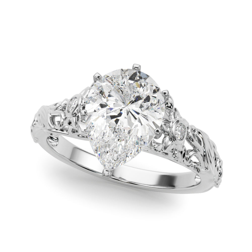 Splendid Center Round Diamond Engagement Ring — 9K/18K Gold & Platinum