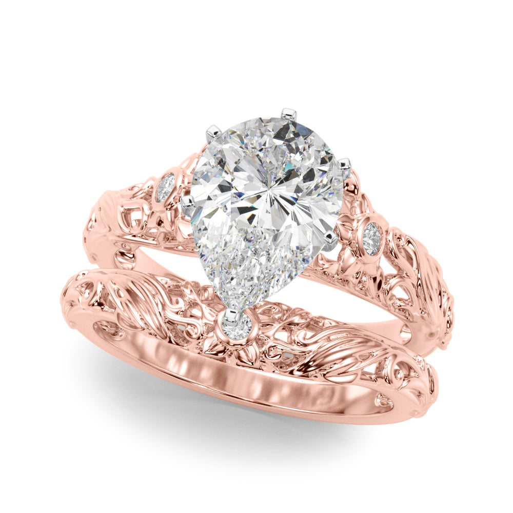 Splendid Center Round Diamond Engagement Ring — 9K/18K Gold & Platinum