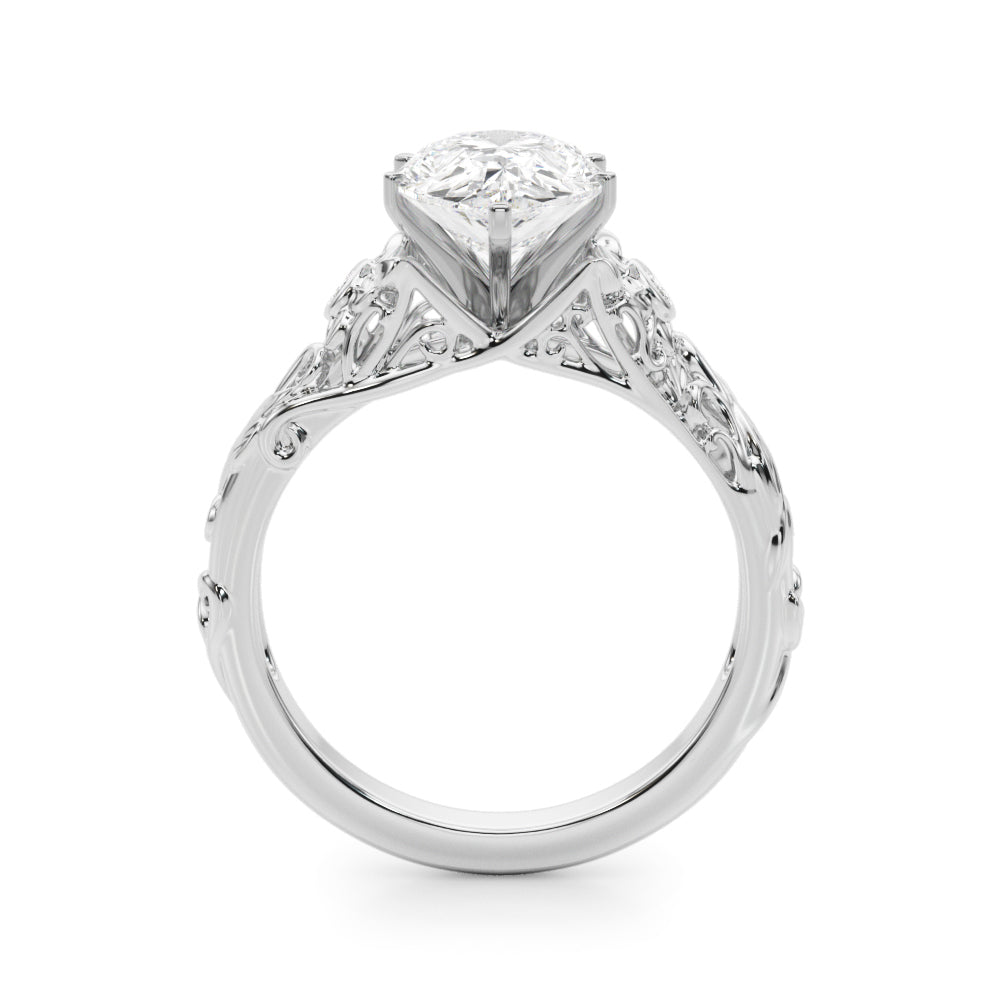 Splendid Center Round Diamond Engagement Ring — 9K/18K Gold & Platinum