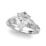 Enchanted Center Round Diamond Engagement Ring — 9K/18K Gold & Platinum