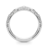 Vintage Inspired Floral Half Eternity Ring in Gold & Platinum