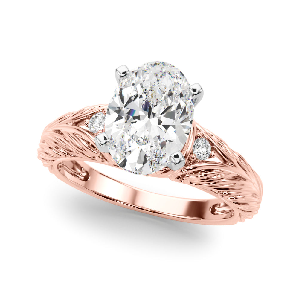Pristine Center Oval Diamond Engagement Ring — 9K/18K Gold & Platinum