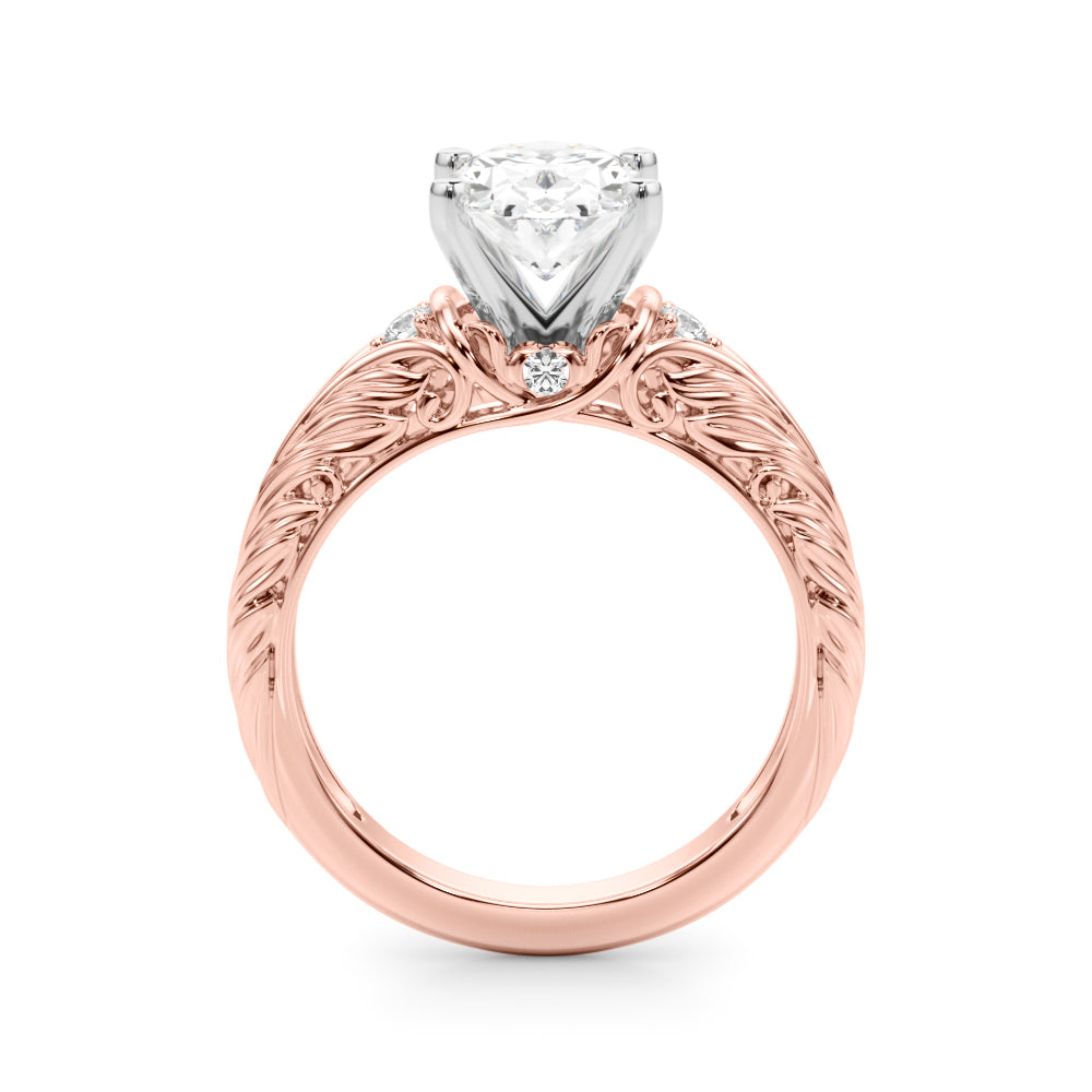 Pristine Center Oval Diamond Engagement Ring — 9K/18K Gold & Platinum
