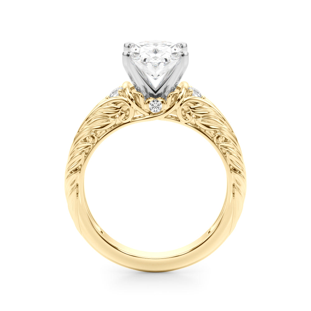 Pristine Center Oval Diamond Engagement Ring — 9K/18K Gold & Platinum