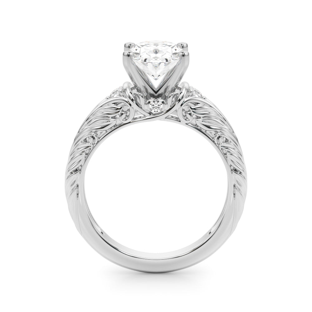 Pristine Center Oval Diamond Engagement Ring — 9K/18K Gold & Platinum