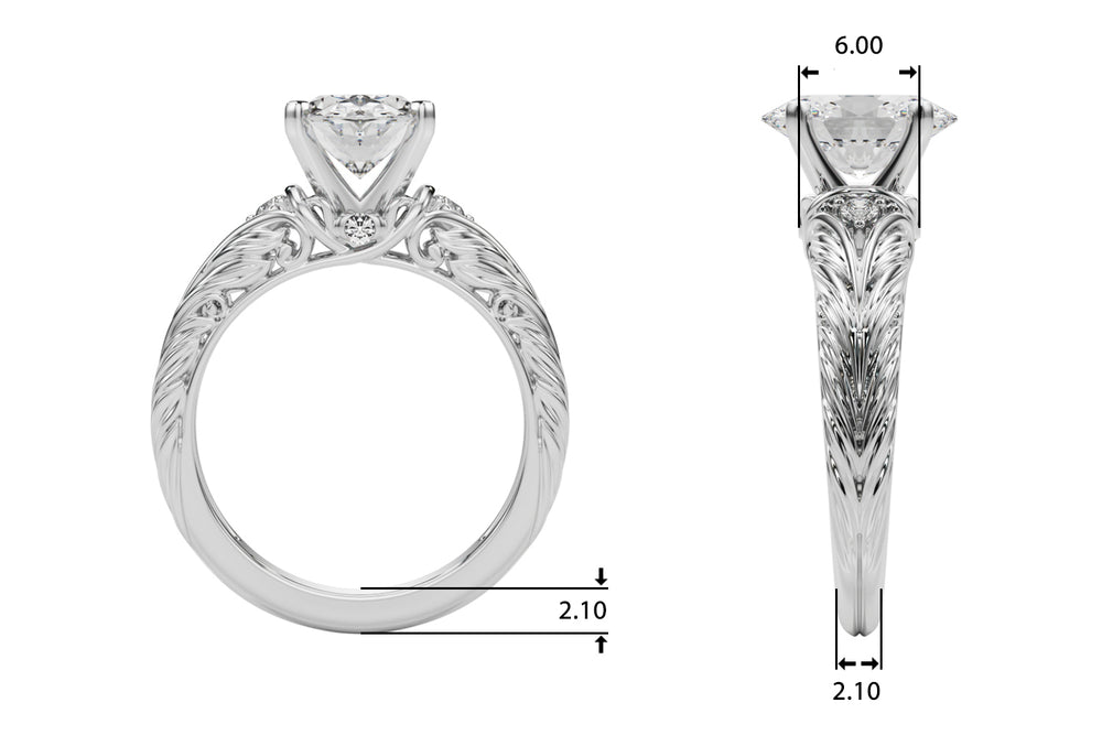 Pristine Center Oval Diamond Engagement Ring — 9K/18K Gold & Platinum
