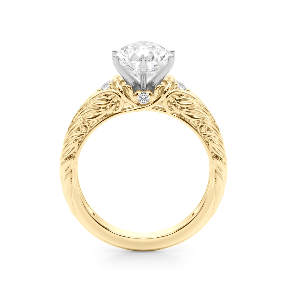 Pristine Center Oval Diamond Engagement Ring — 9K/18K Gold & Platinum