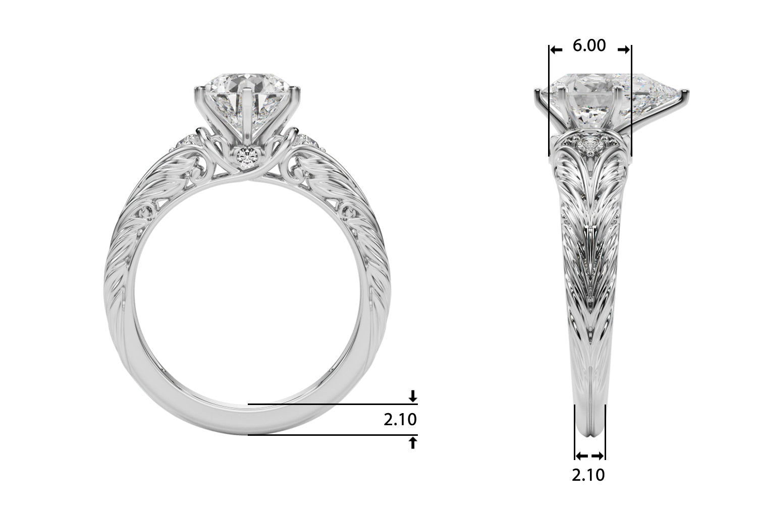 Pristine Center Oval Diamond Engagement Ring — 9K/18K Gold & Platinum
