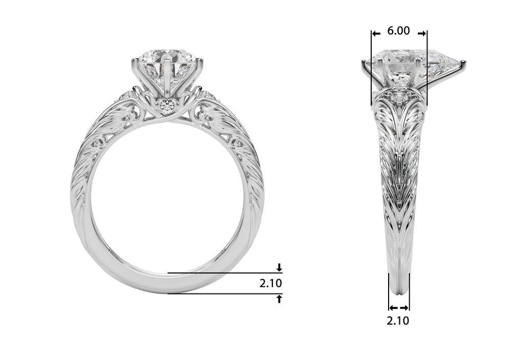 Pristine Center Oval Diamond Engagement Ring — 9K/18K Gold & Platinum