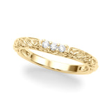 Accented Vintage-Inspired Half Eternity Ring in Gold & Platinum