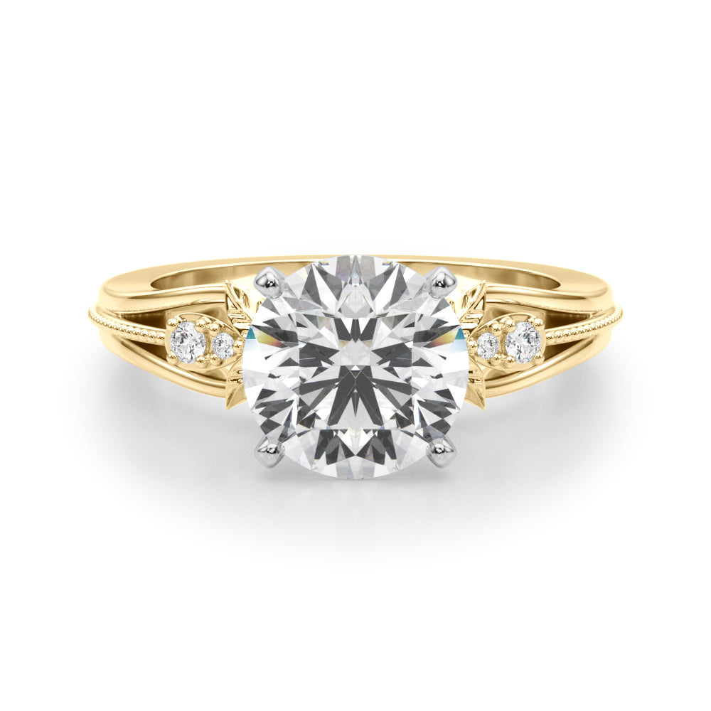 Devoted Center Oval Diamond Engagement Ring — 9K/18K Gold & Platinum