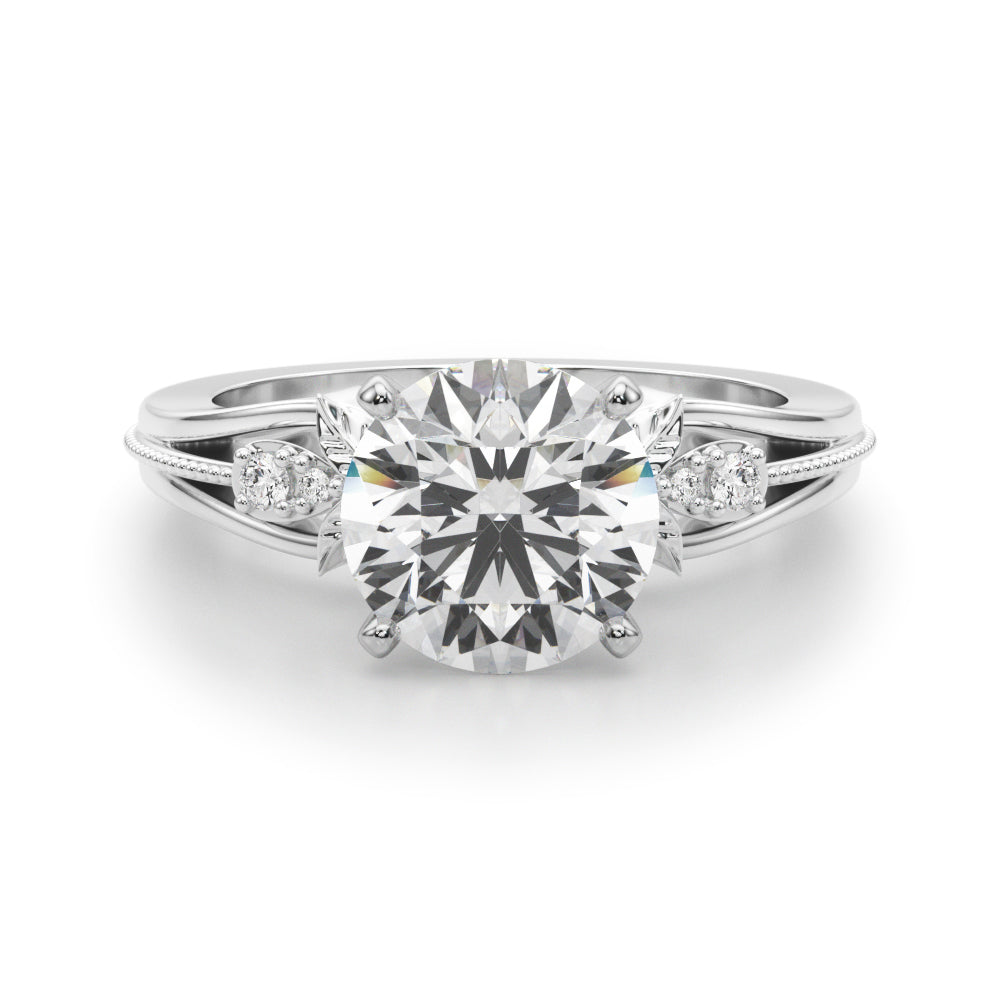 Devoted Center Oval Diamond Engagement Ring — 9K/18K Gold & Platinum