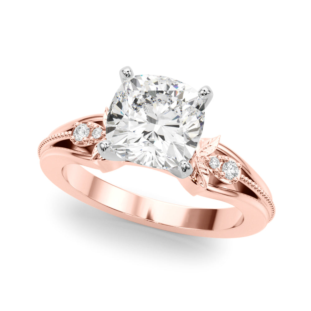 Devoted Center Oval Diamond Engagement Ring — 9K/18K Gold & Platinum