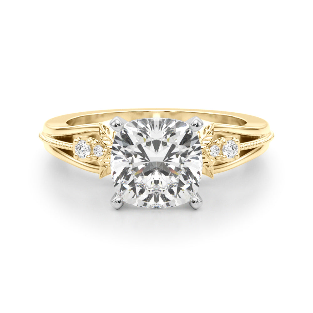 Devoted Center Oval Diamond Engagement Ring — 9K/18K Gold & Platinum
