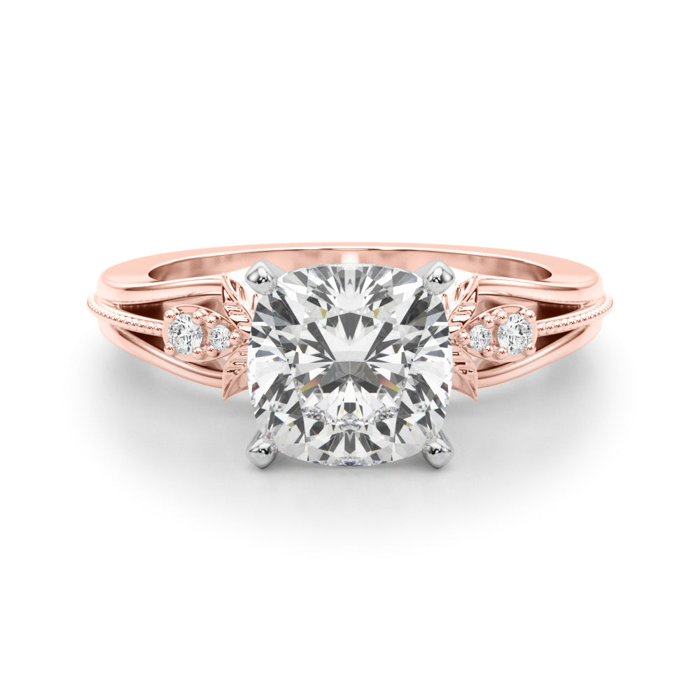 Devoted Center Oval Diamond Engagement Ring — 9K/18K Gold & Platinum