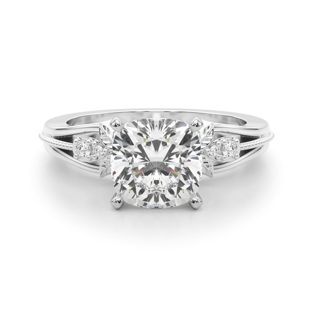Devoted Center Oval Diamond Engagement Ring — 9K/18K Gold & Platinum