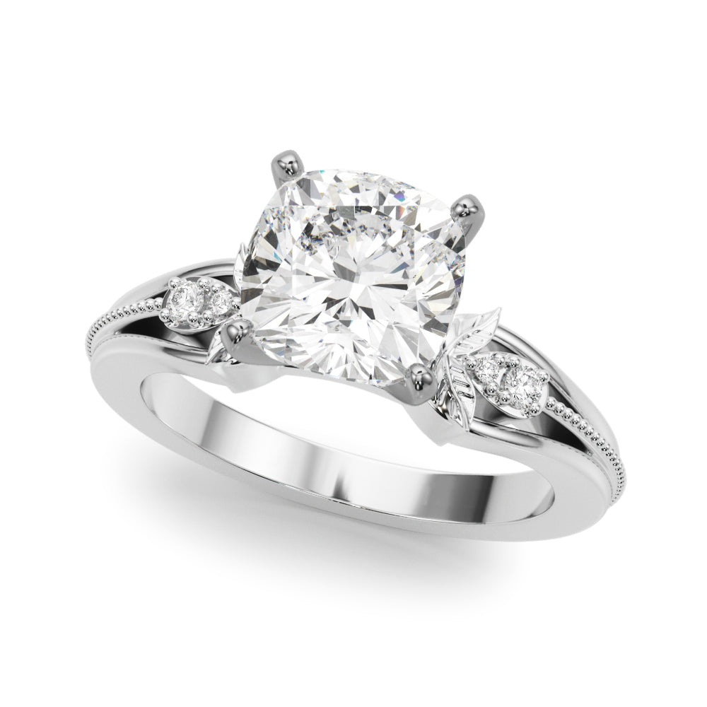 Devoted Center Oval Diamond Engagement Ring — 9K/18K Gold & Platinum