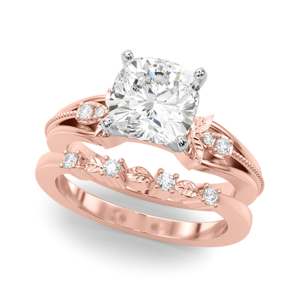 Devoted Center Oval Diamond Engagement Ring — 9K/18K Gold & Platinum