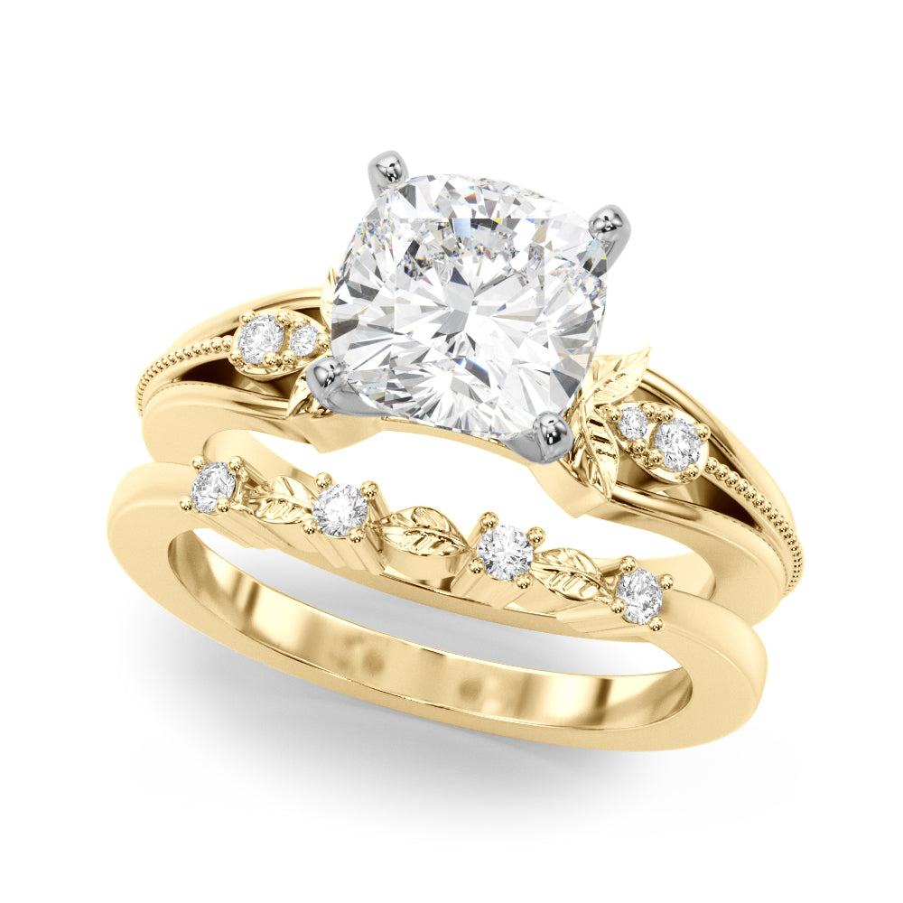 Devoted Center Oval Diamond Engagement Ring — 9K/18K Gold & Platinum